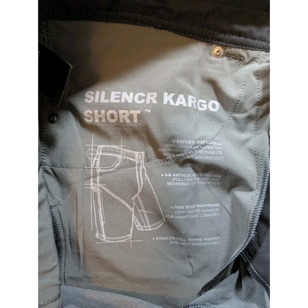KUHL Silencr Kargo Shorts Mens 38 Gray Nylon Blend Outdoor Hiking Zipper Pockets - Picture 4 of 8